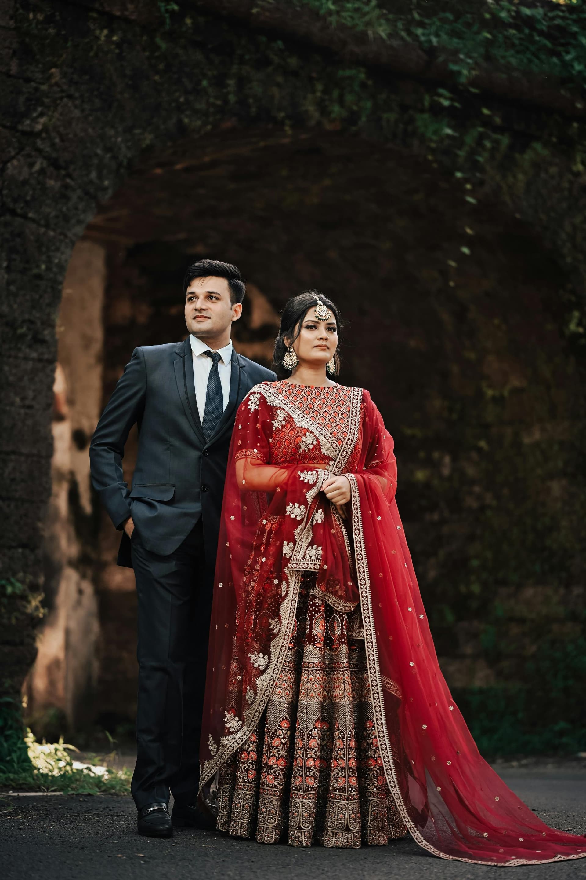 Couple portraits outside after their ceremony