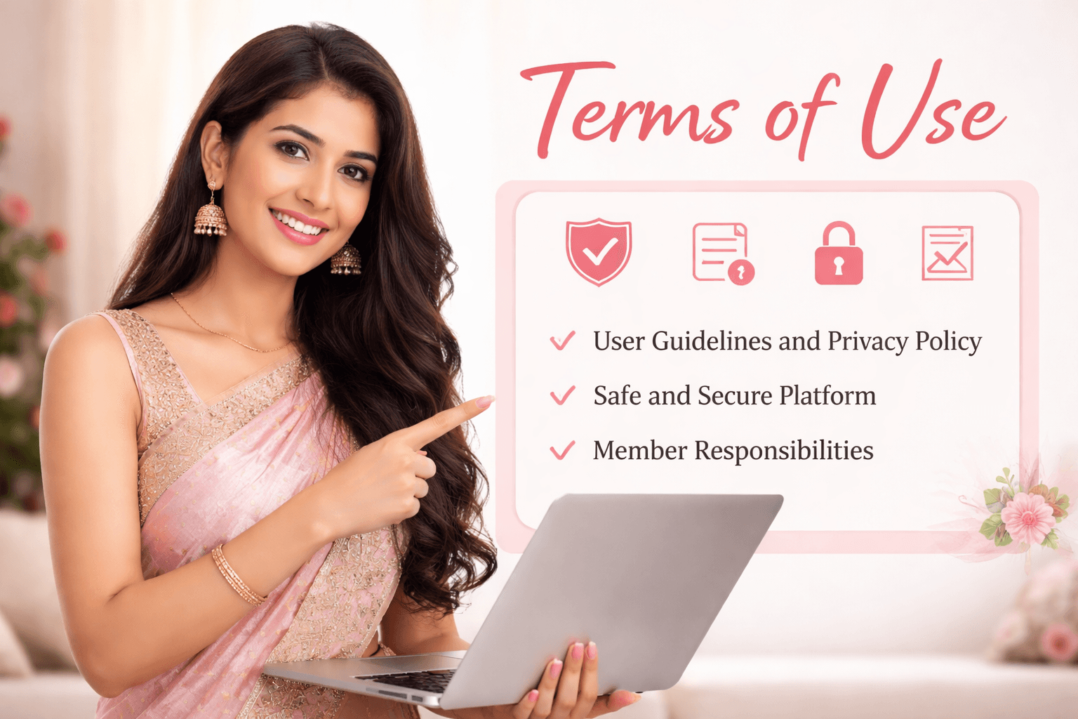 User reviewing terms securely